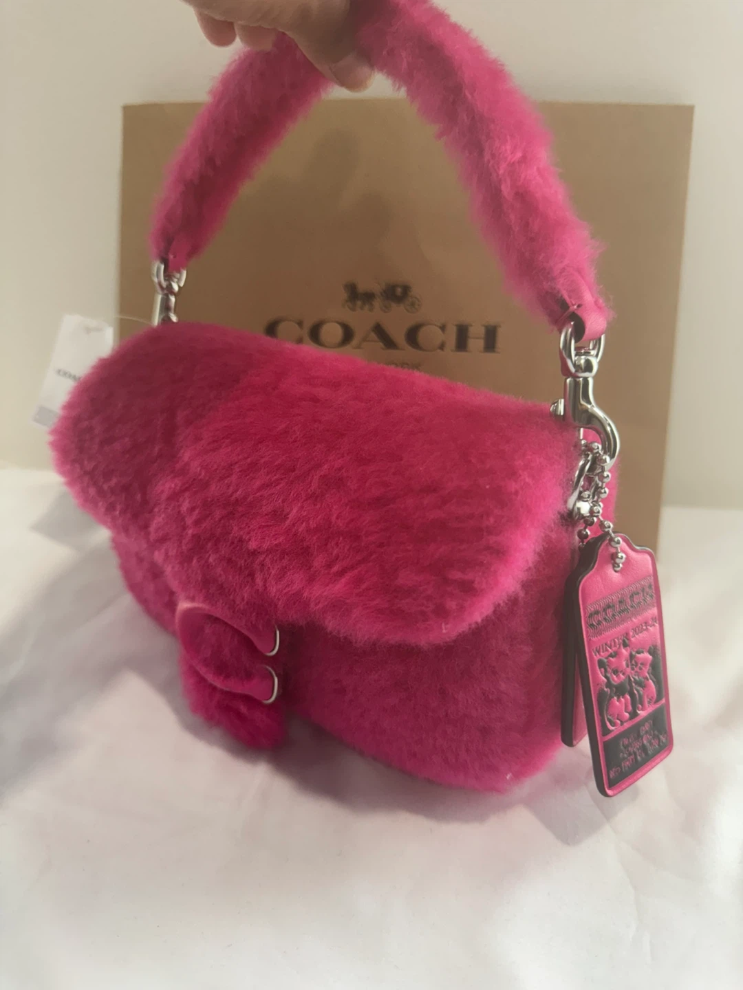 Coach Tabby Pink Fuzzy Shoulder Bag - photo 3