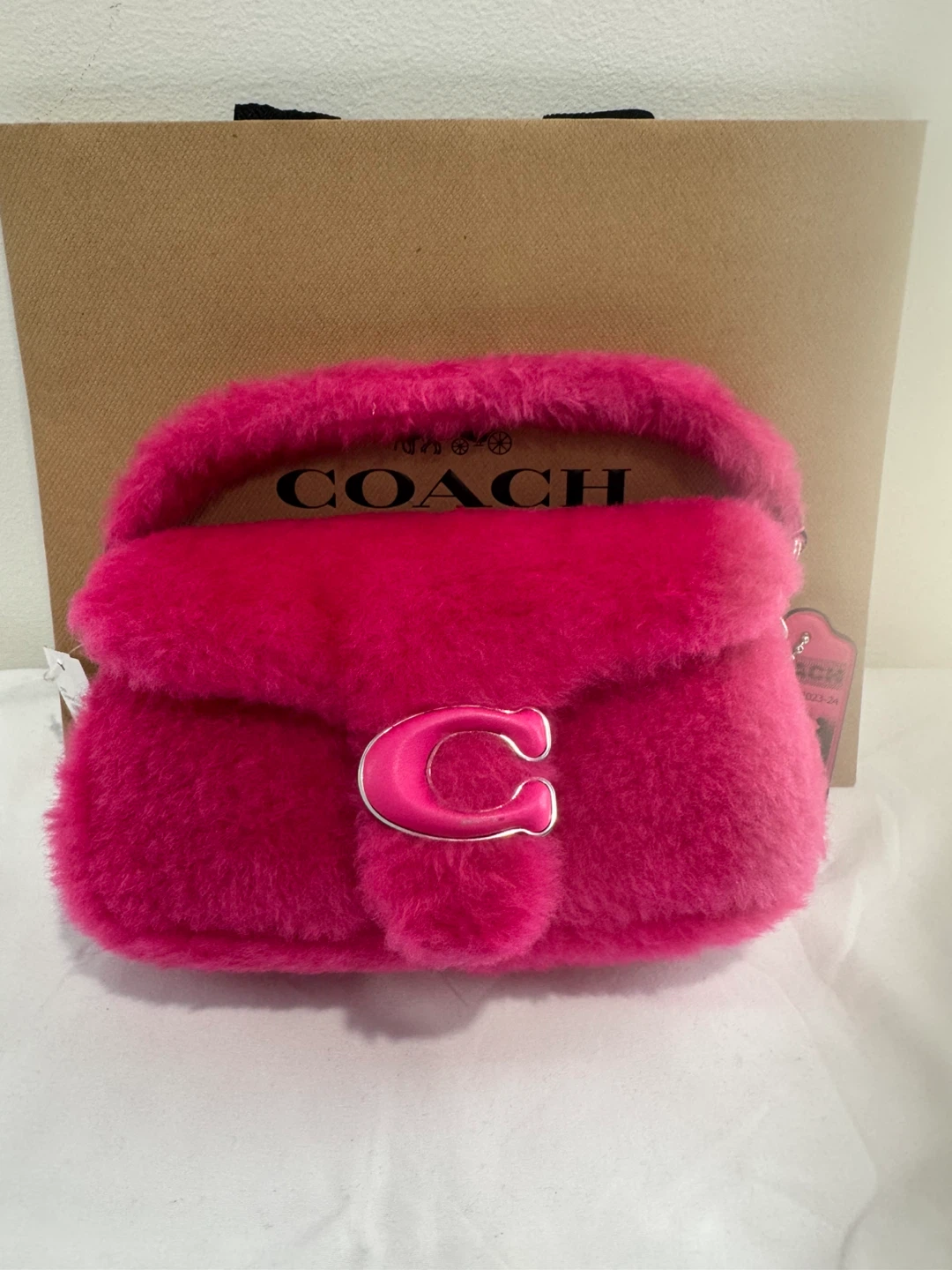 Coach Tabby Pink Fuzzy Shoulder Bag - photo 2