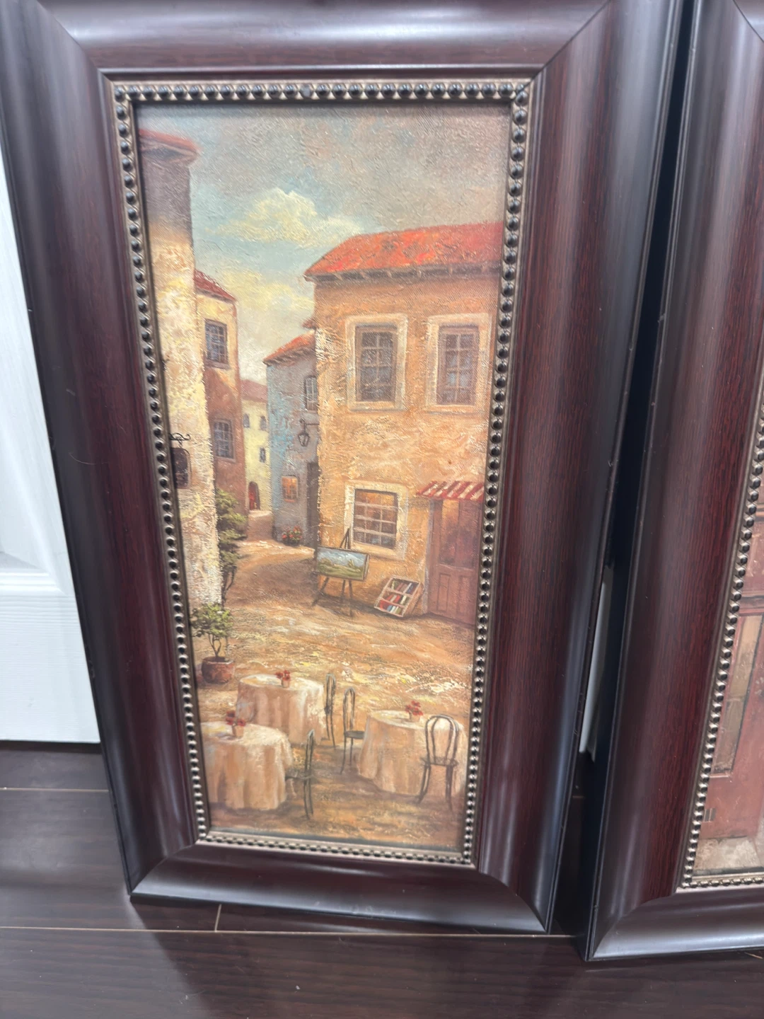 Set of 2 Framed European Street Scene Wall Art - photo 3