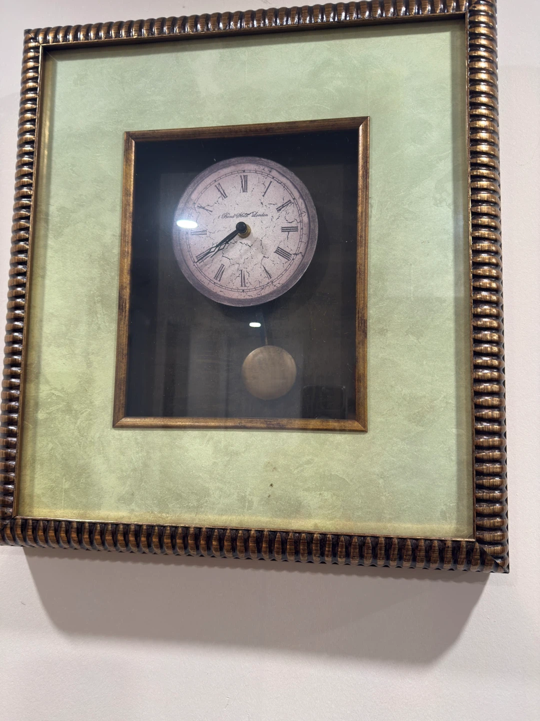 Framed Pendulum Wall Clock