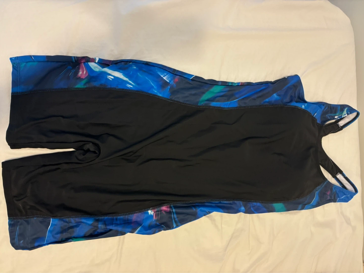 Women's Black and Blue Athletic Swimsuit