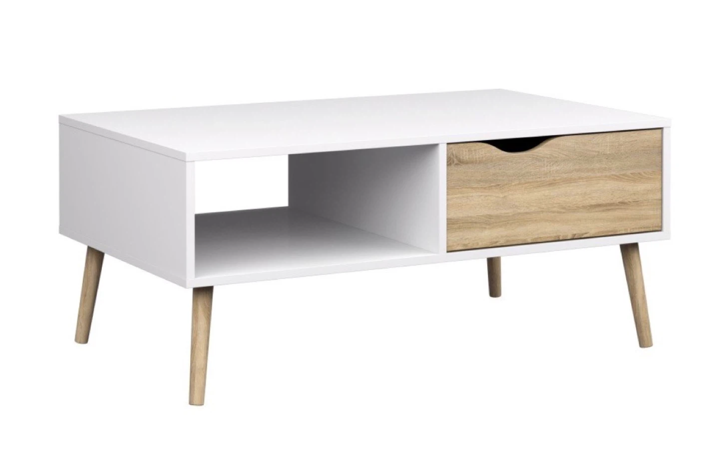 White Coffee Table with Drawer - photo 3