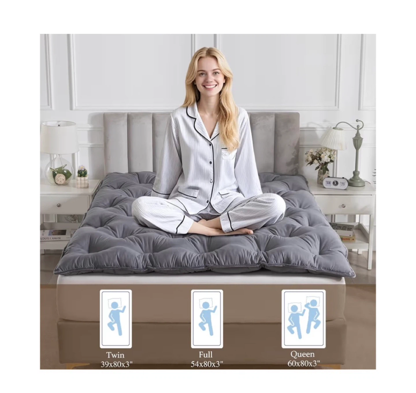 Brand new Grey 39"X80" Twin Size Japanese Futon Mattress - photo 5