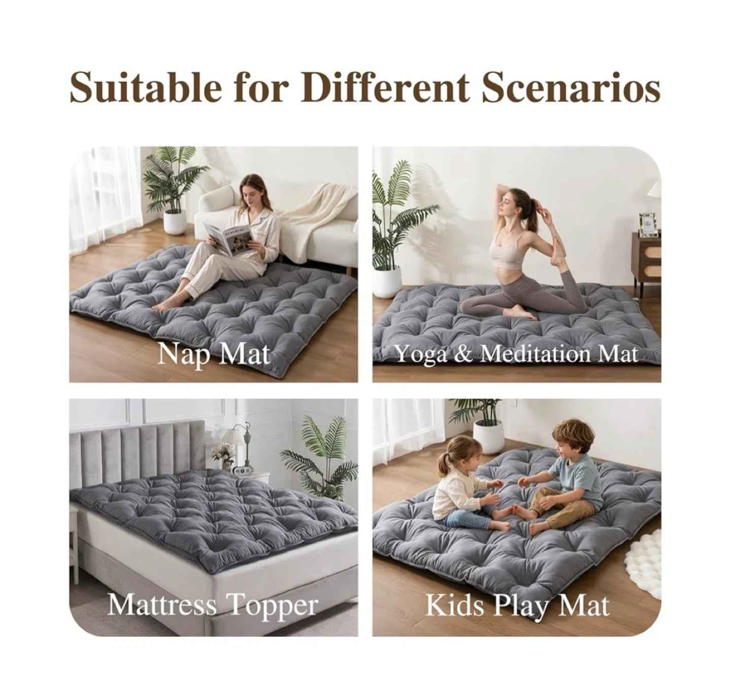 Brand new Grey 39"X80" Twin Size Japanese Futon Mattress - photo 3