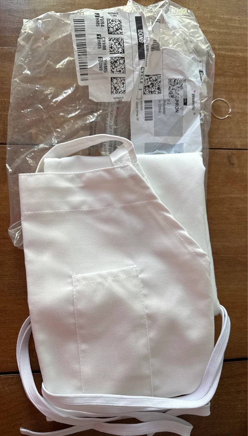 Brand New White Apron with Pocket - photo 2