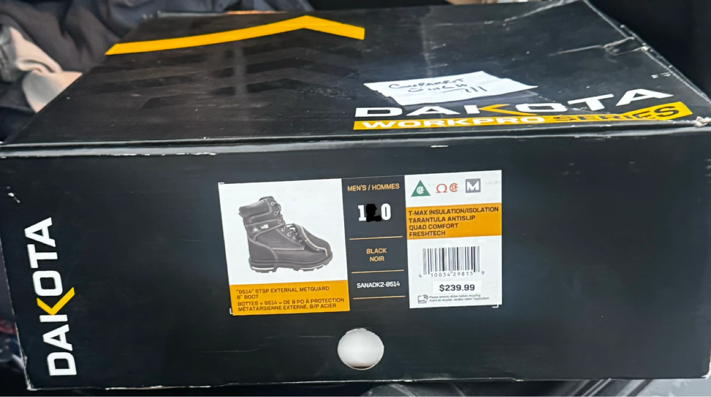 Dakota WorkPro Series Men's Size 10 Black T-Max Insulated Boots