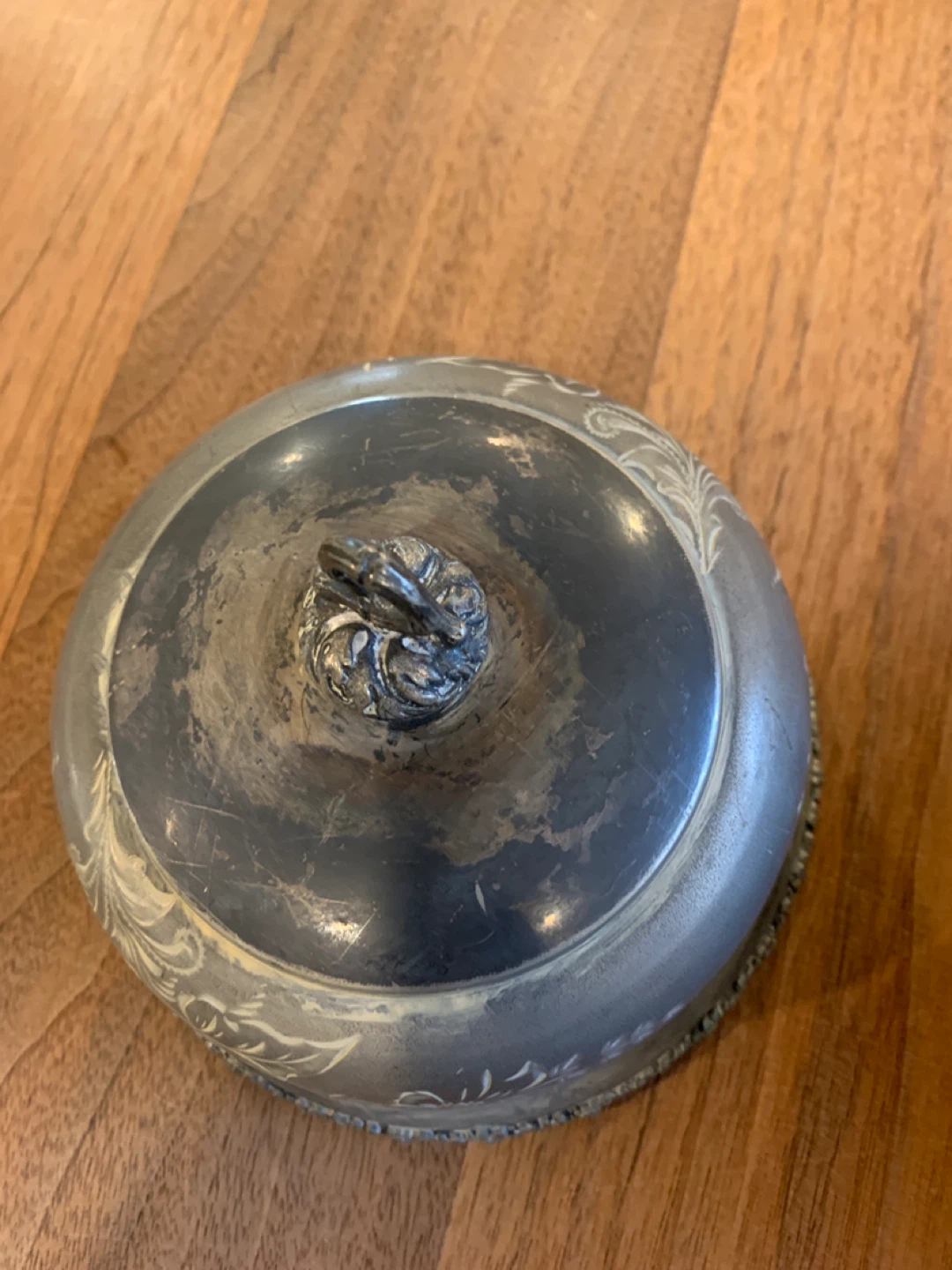 Vintage Silver Plated Butter Dish with Peacock Engraving - photo 2