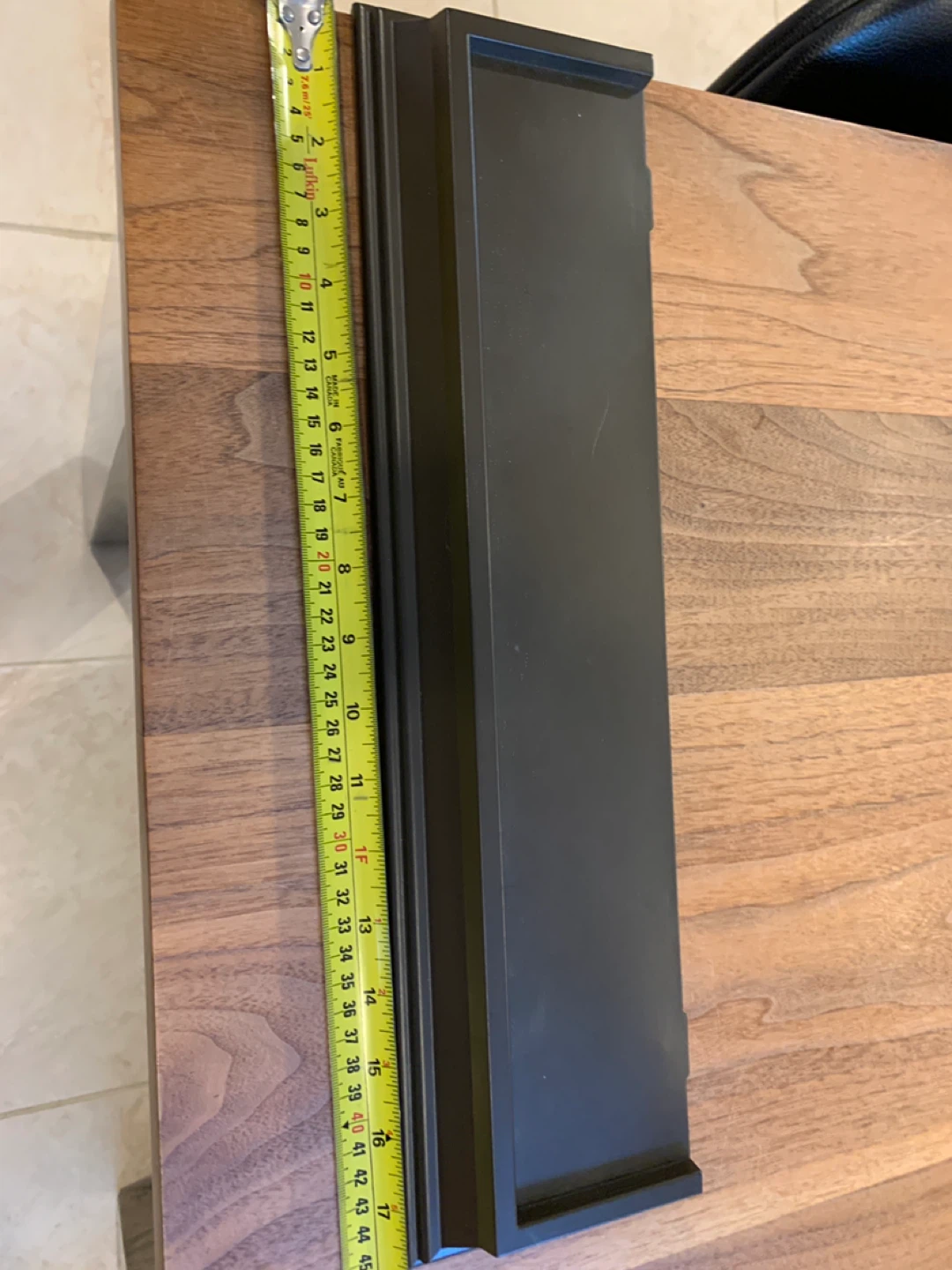 Brown floating shelves