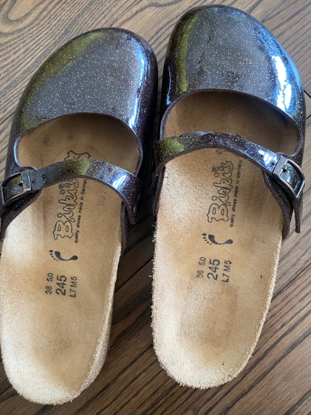 Birkenstock Mary Jane Clogs Size 38 EU/5 US Glitter Brown - photo 2