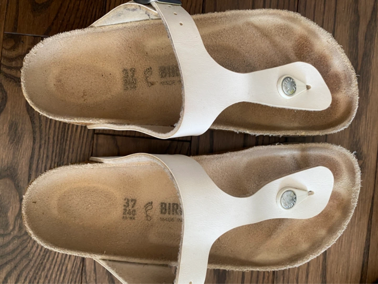Birkenstock Gizeh White Thong Sandals Size 37