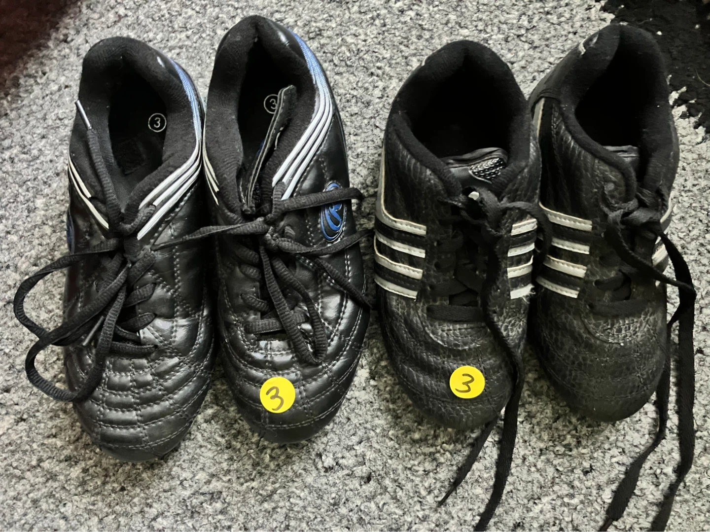 Black Soccer Cleats - Size 3