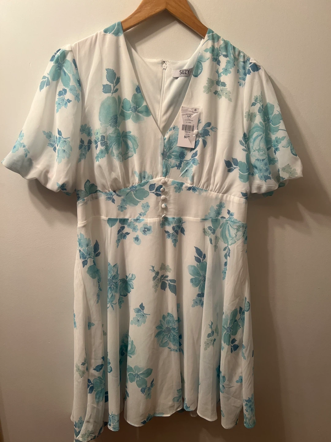 White Floral Dress-suzy shier