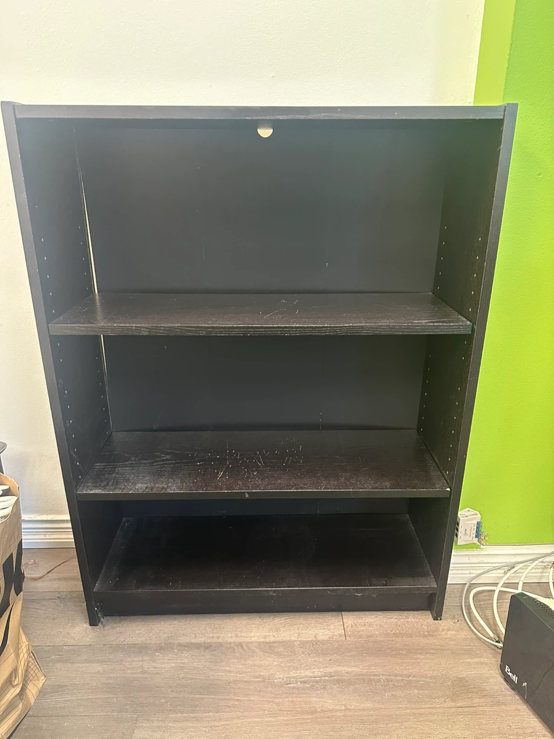 Dark Brown 3-Shelf Bookshelf