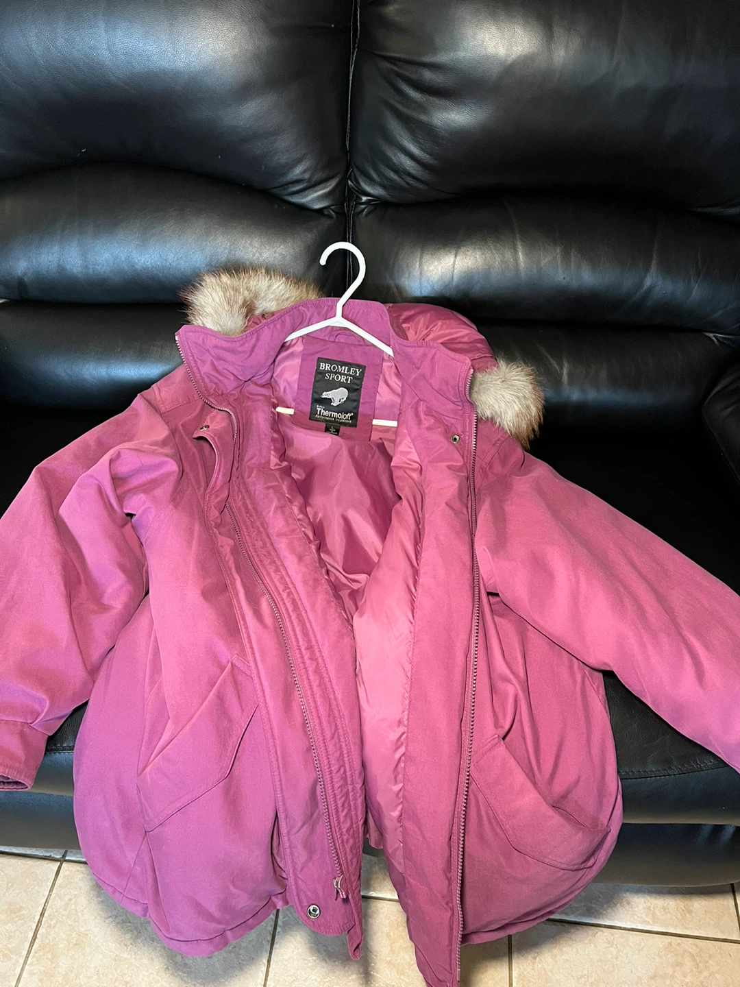 Bromley Sport Pink Winter Jacket with Fur Trim