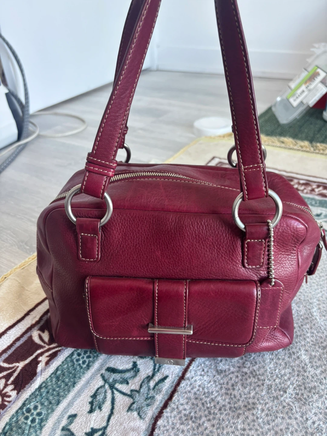 Etienne Aigner Burgundy Leather Satchel Bag - photo 5