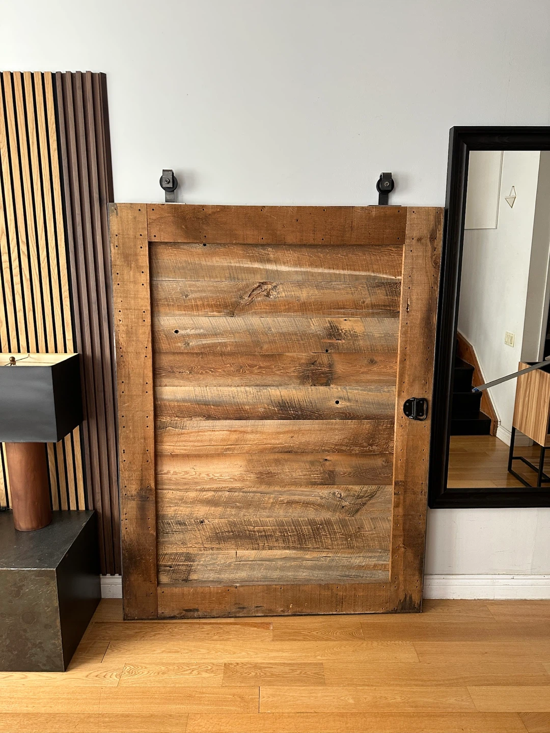 LARGE SLIDING BARN DOOR / PARTITION WALL VINTAGE RECLAIMED WOOD - photo 3