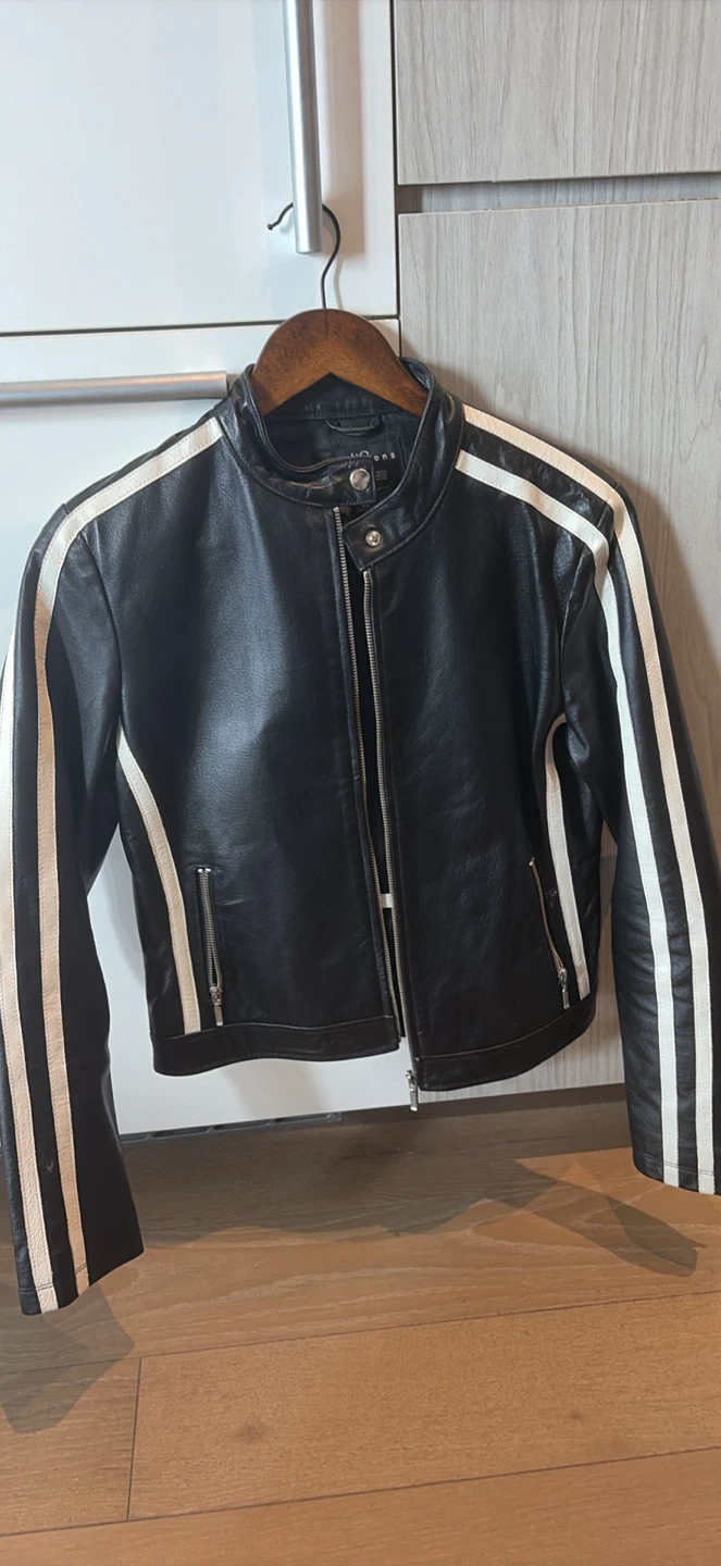Black Real Leather Racing Jacket