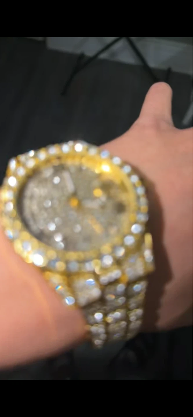 Gold-tone diamond encrusted watch