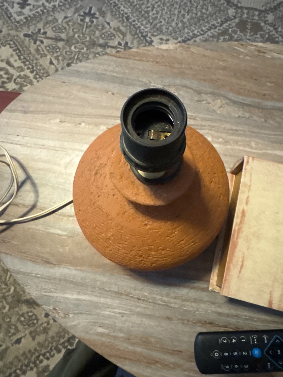 Orange Terracotta Lamp Base - photo 2