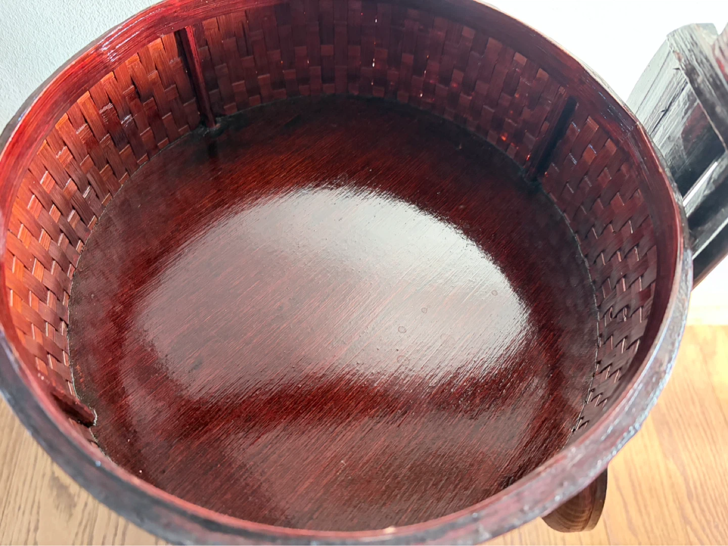 Vintage Woven Bamboo Stacking Basket - photo 4