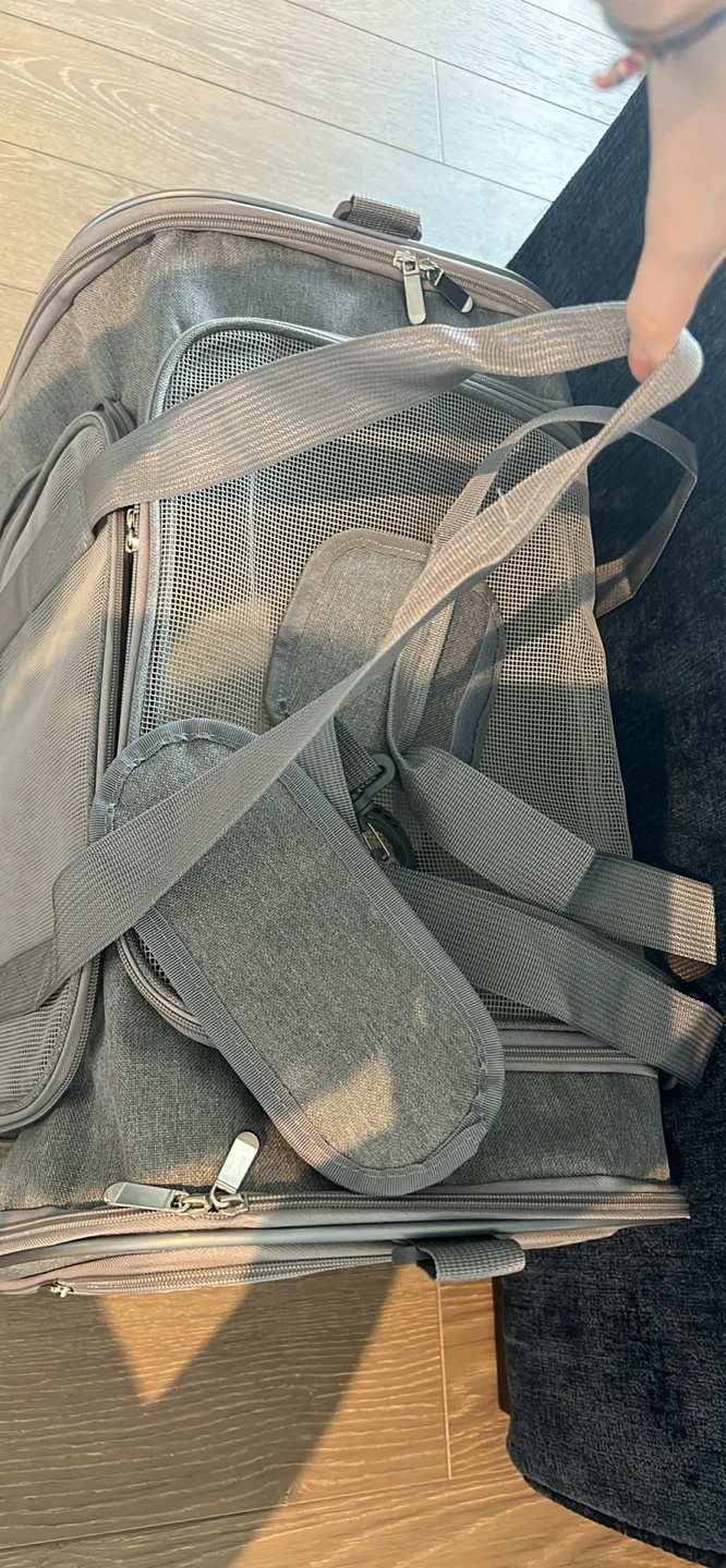 Grey Pet Carrier Bag with Fleece Pad - photo 3