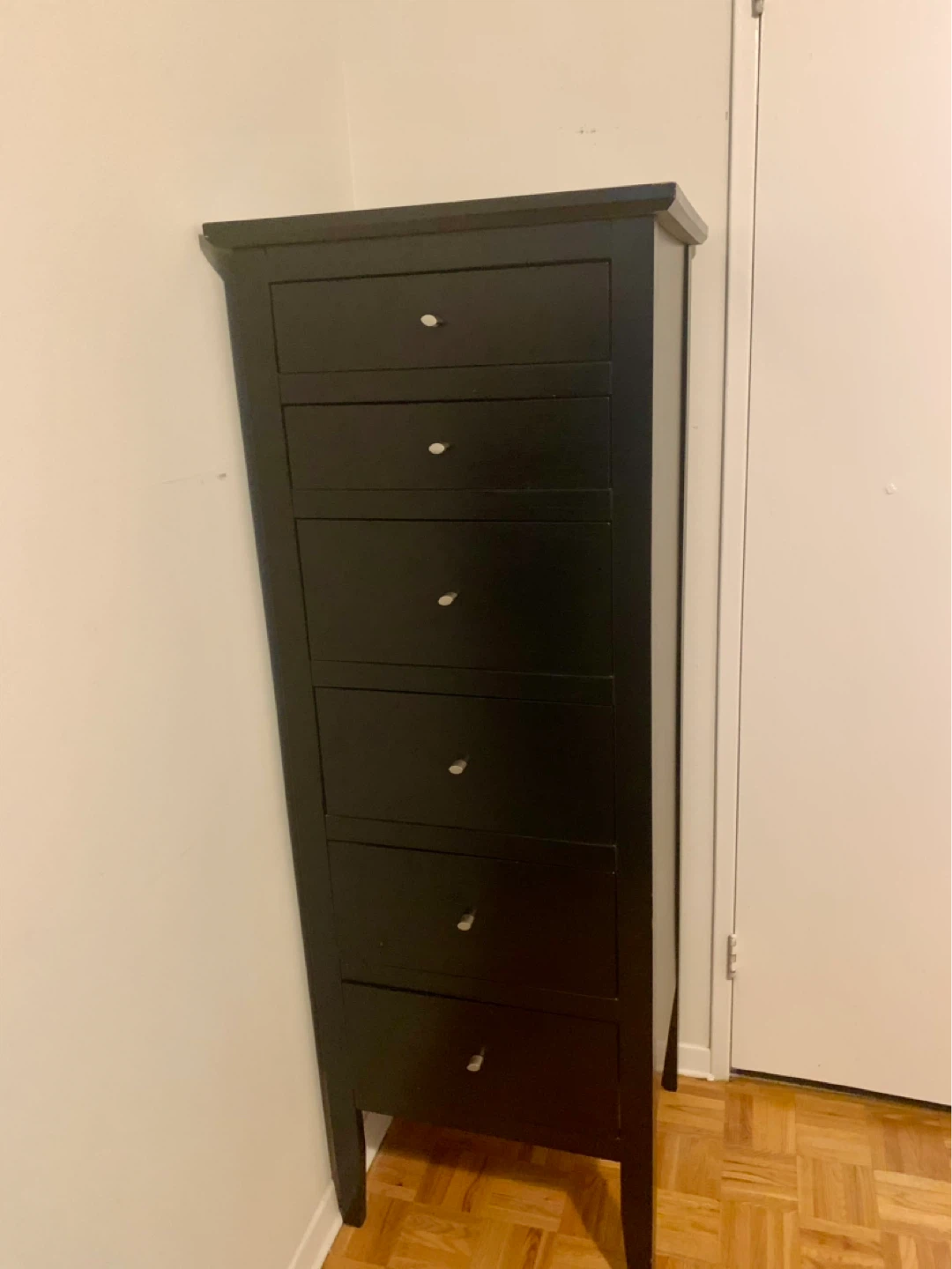 Black 6-Drawer Tall Dresser