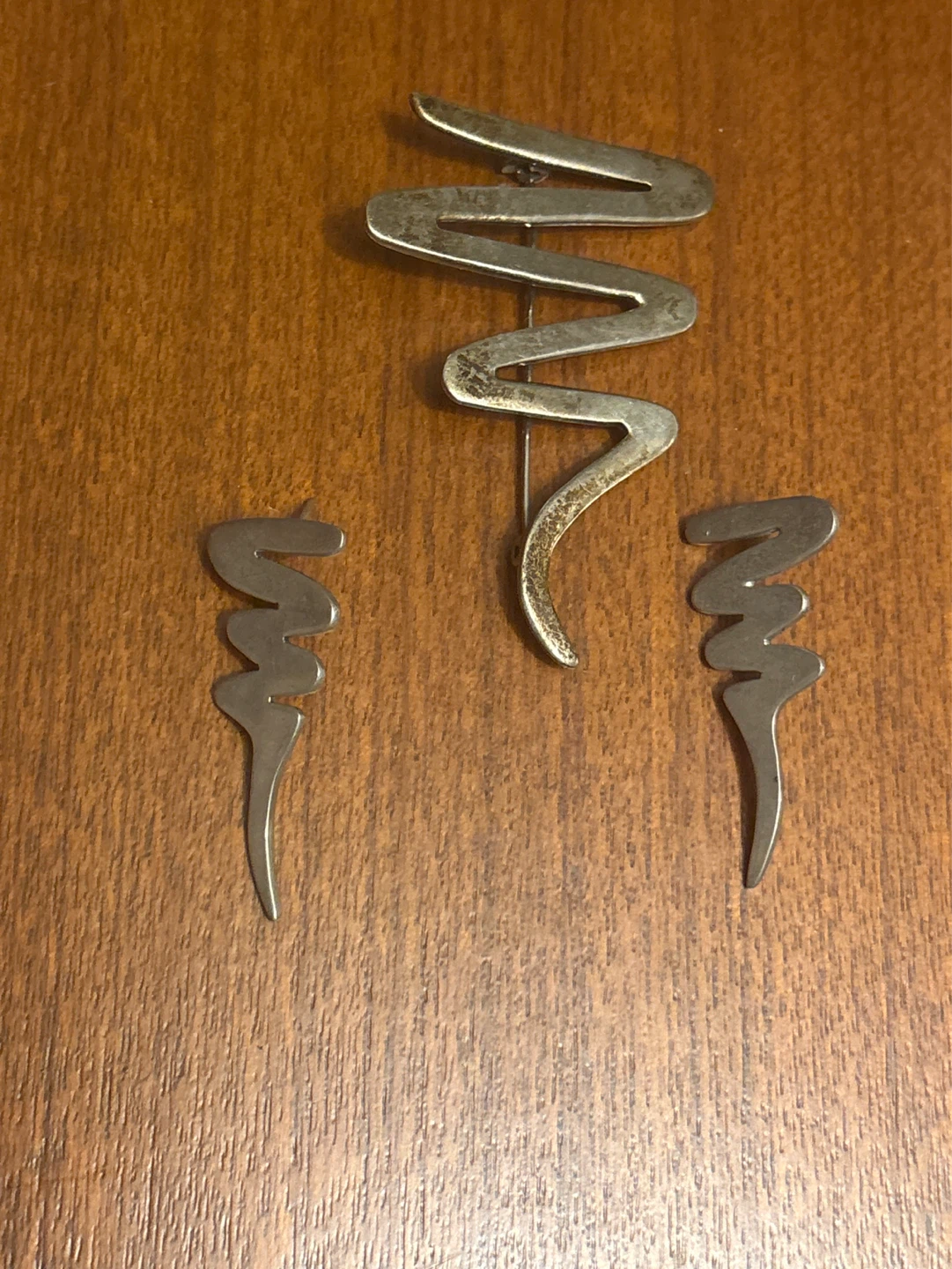 Sterling Silver Brooch and Earring Set