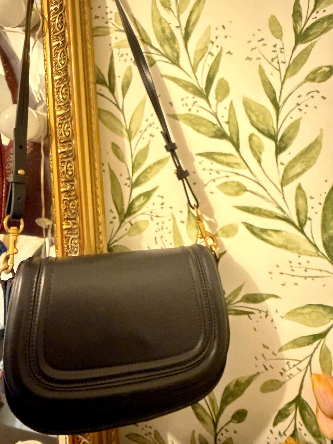 Black Leather Crossbody Bag