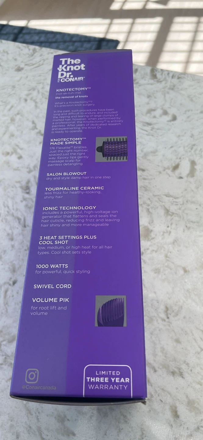 The Knot Dr. by Conair Detangling Hot Air Brush - photo 2