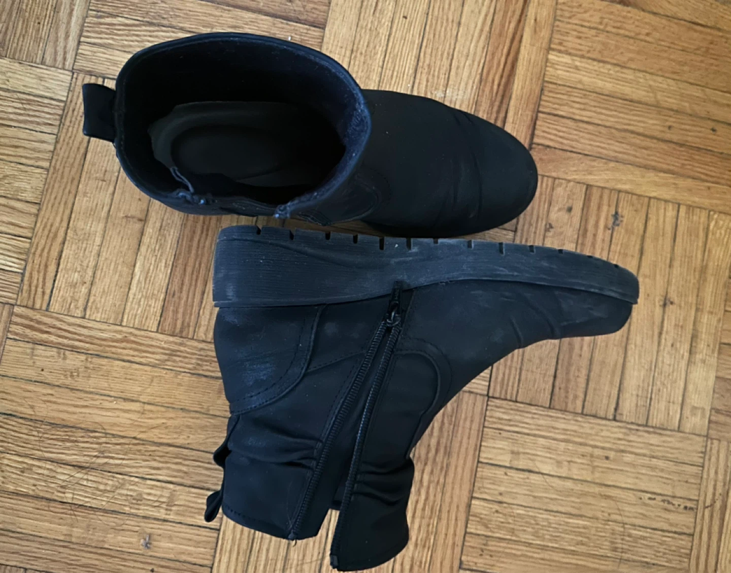 Black Ankle Boots with Zipper