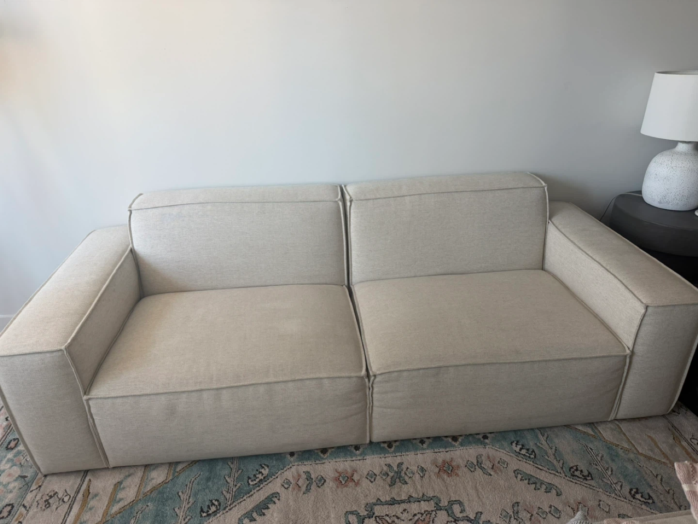 Cream Upholstered Sofa