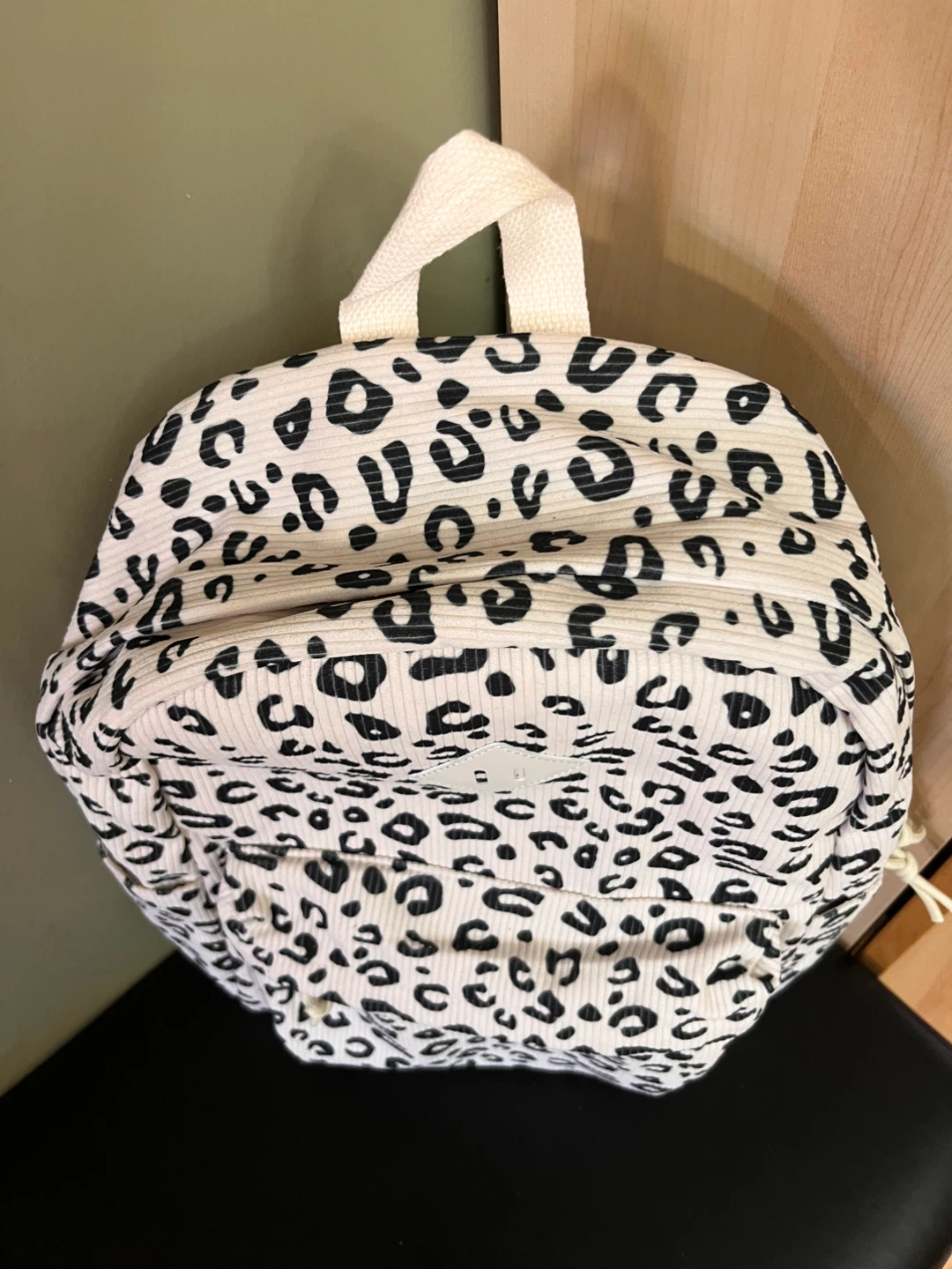 NEW 17” Leopard Print Corduroy Backpack Travel Bag - photo 2
