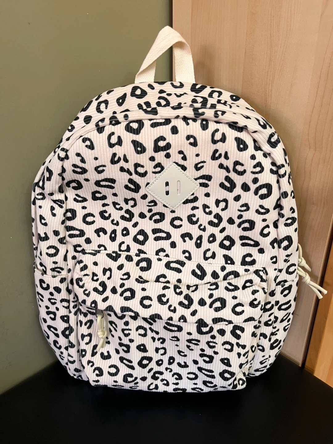 NEW 17” Leopard Print Corduroy Backpack Travel Bag