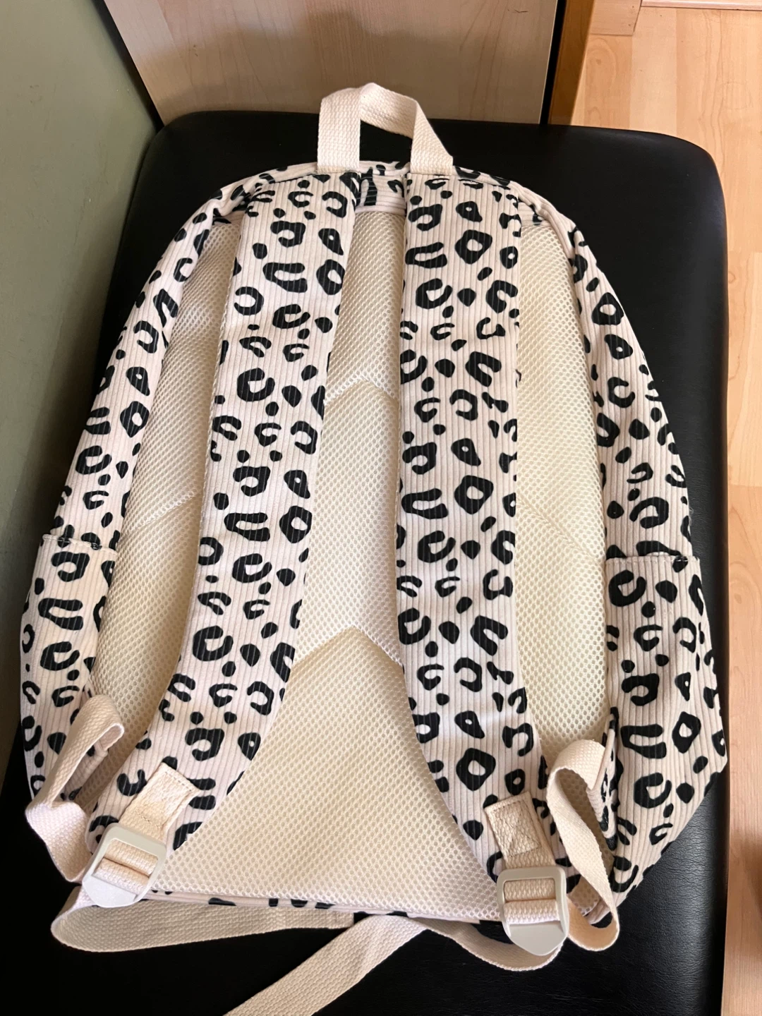 NEW 17” Leopard Print Corduroy Backpack Travel Bag - photo 3