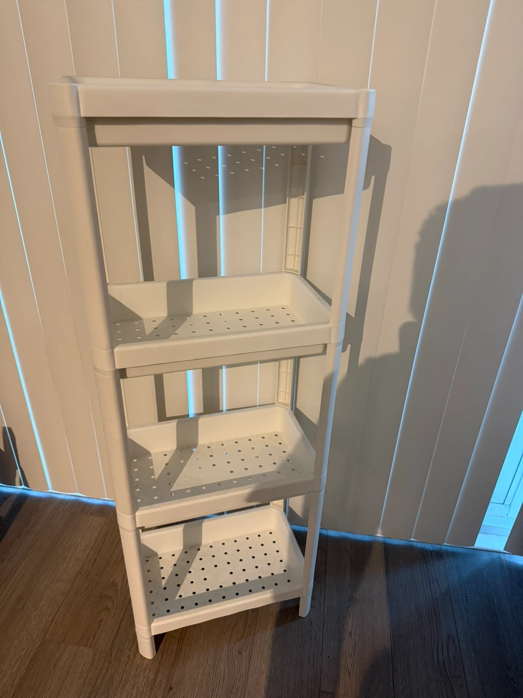 White IKEA 4-Tier Plastic Shelf Unit