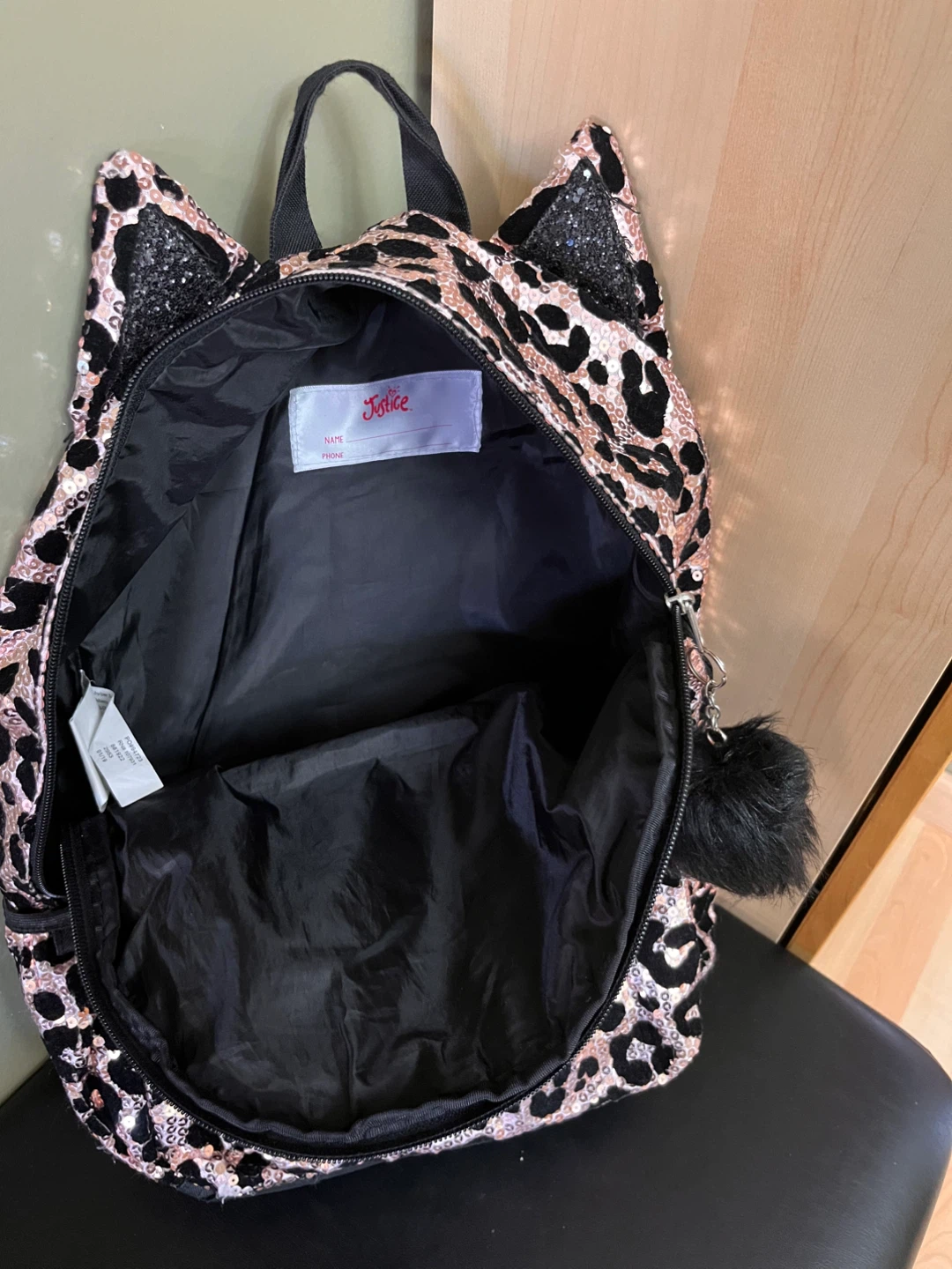 NEW Justice Cat Ear Sequin Backpack Kids School Travel - photo 4