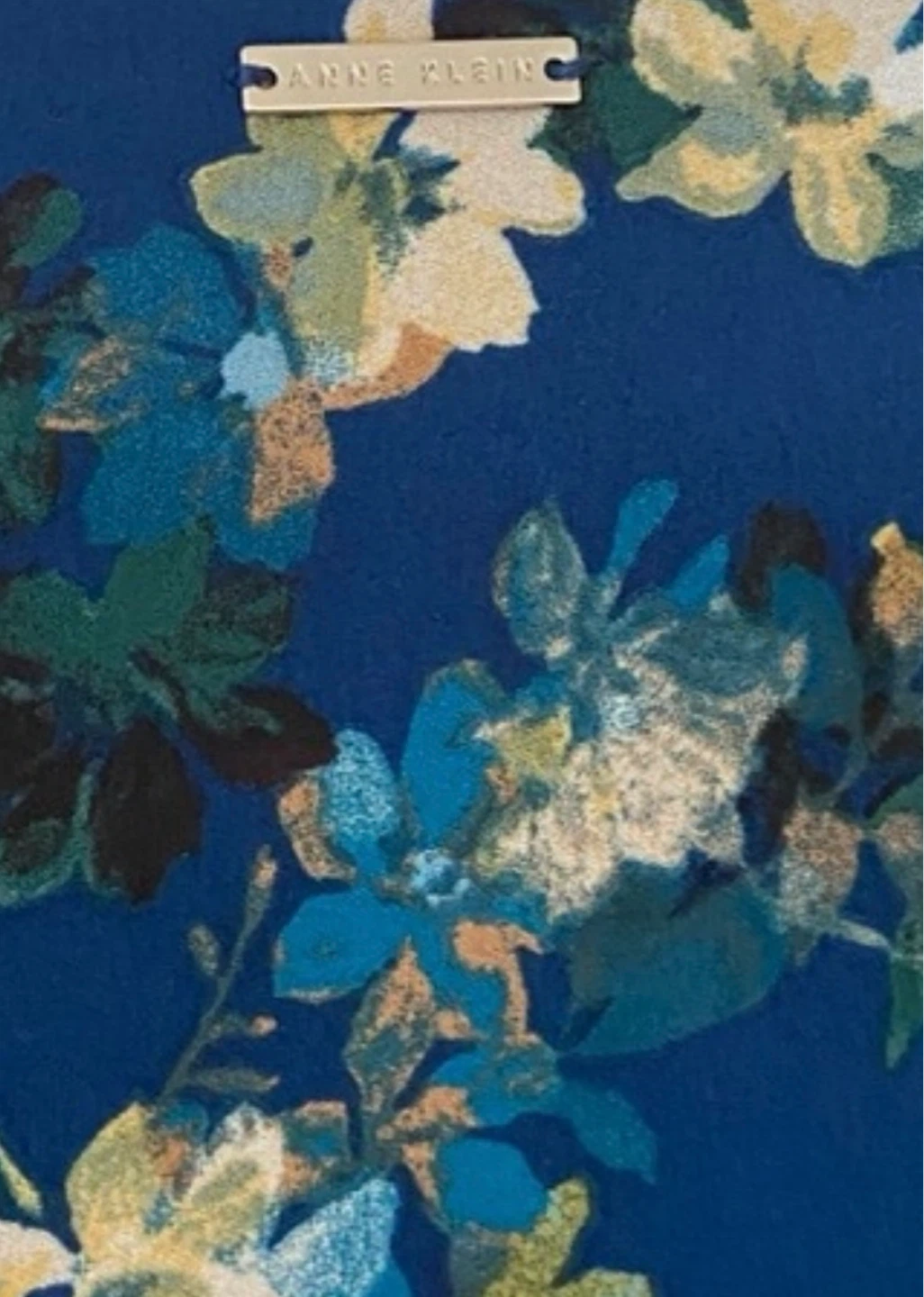 Large Anne Klein Long Blue Floral Print Blouse - photo 3
