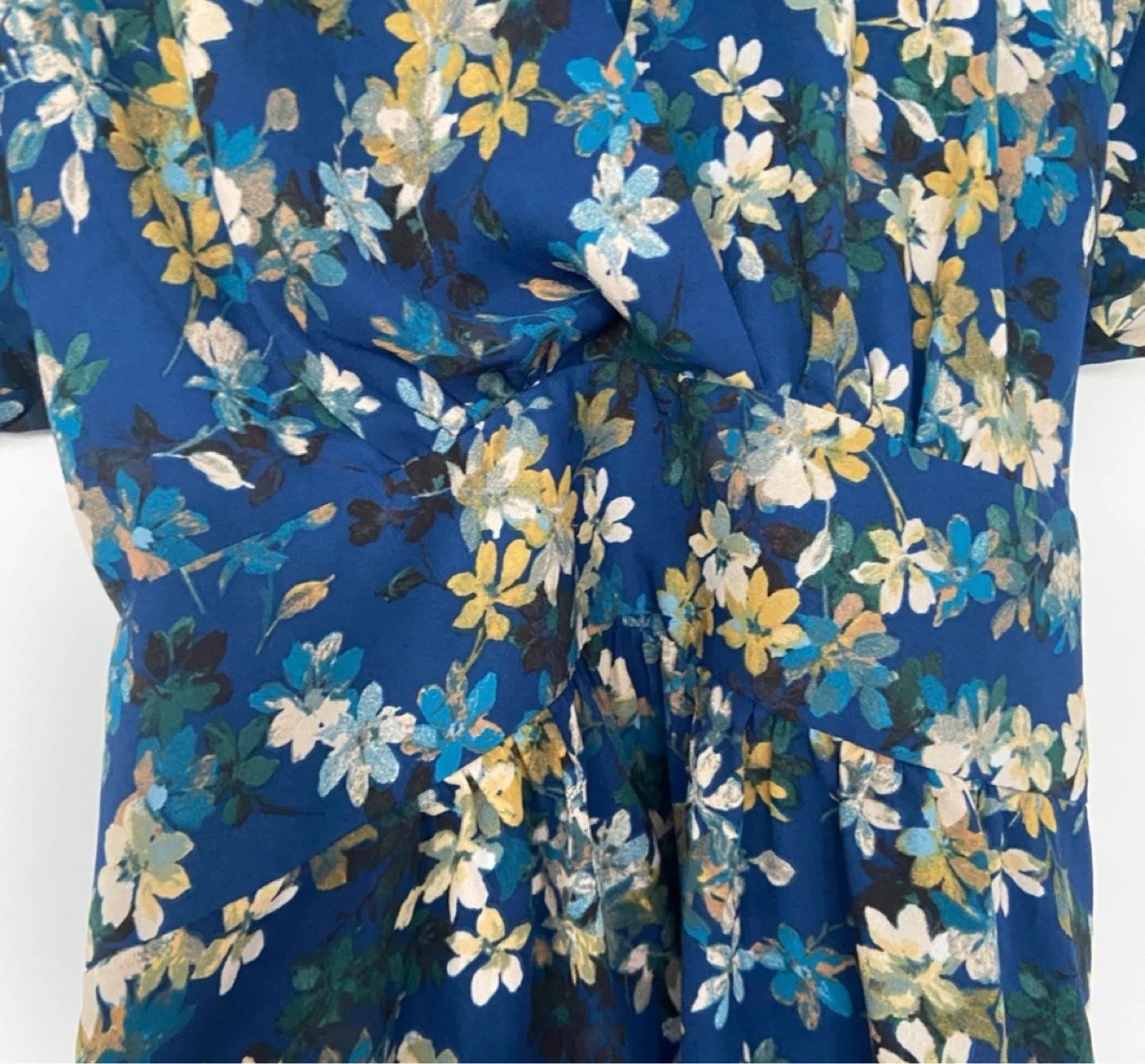 Large Anne Klein Long Blue Floral Print Blouse - photo 4