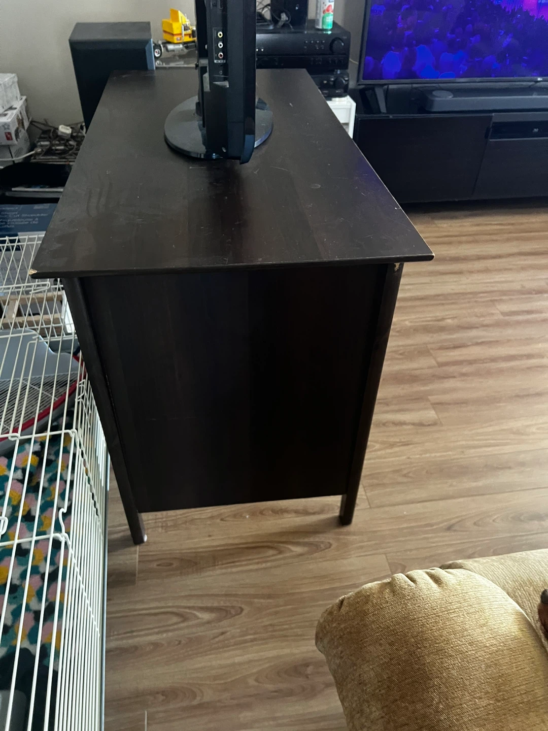 Bureau brun foncé avec tiroir - photo 3