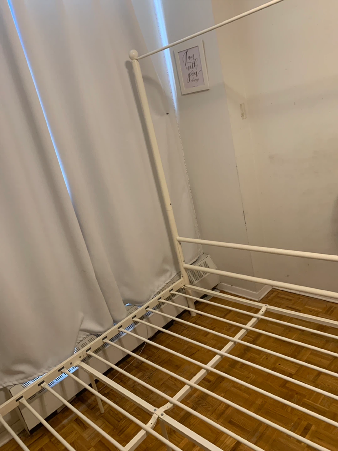 White Metal Canopy Bed Frame - photo 2