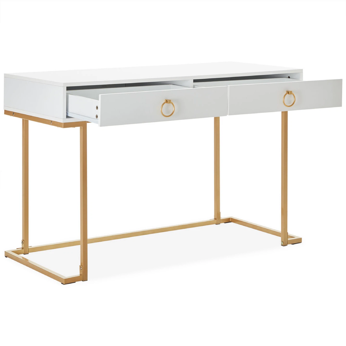 Pink Two-Drawer Desk with Gold Legs - photo 5