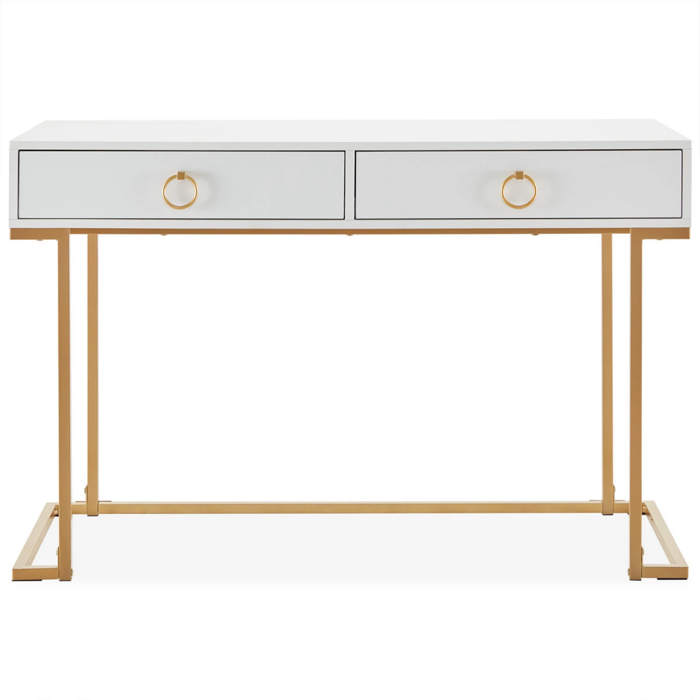 Pink Two-Drawer Desk with Gold Legs - photo 4