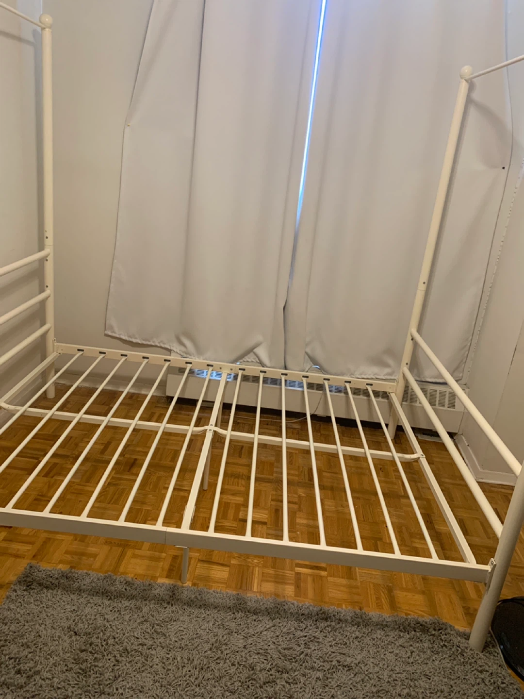 White Metal Canopy Bed Frame - photo 4