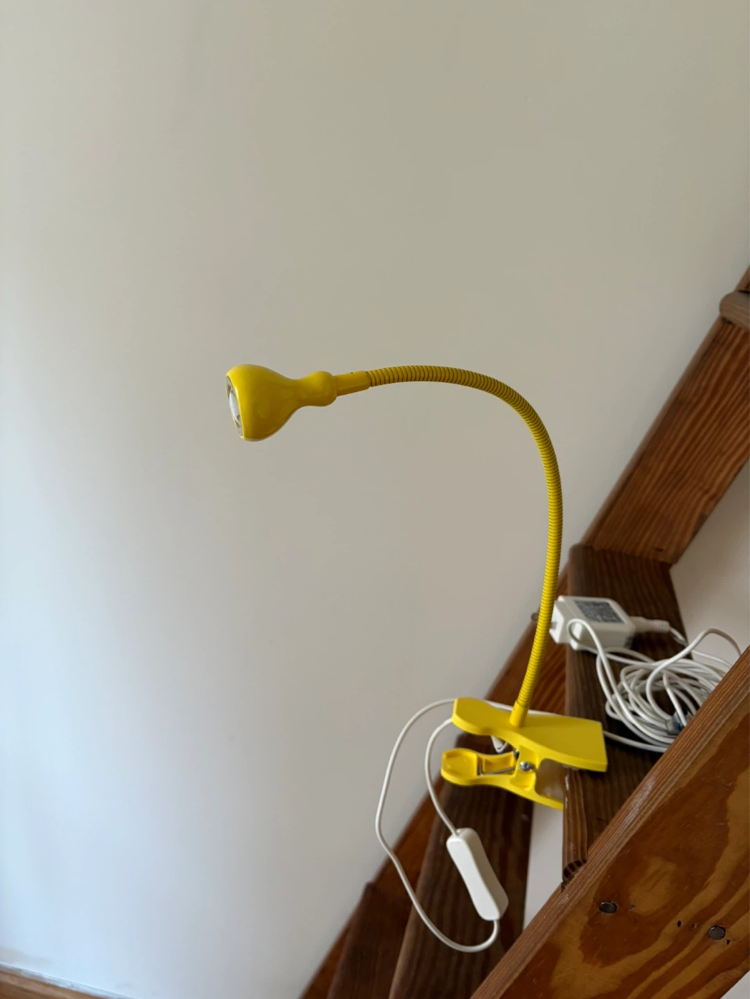 Yellow Clip-On Reading Lamp with Gooseneck