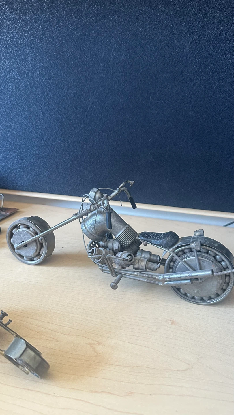 Handcrafted Metal Motorcycle Sculpture - photo 2