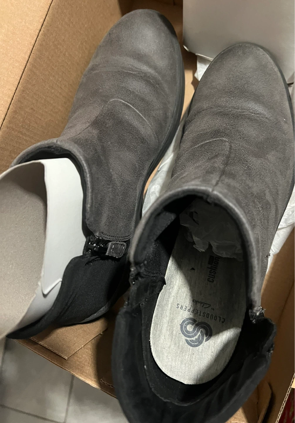 Clarks Cloudsteppers Step Rose Up Boots Womens 8.5 Gray Wedge - photo 3