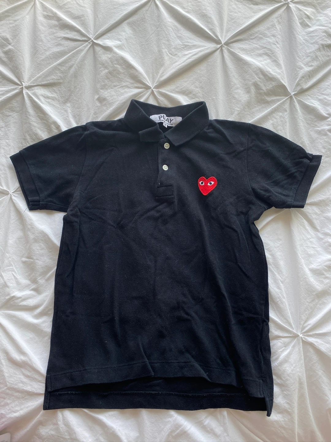 Comme des Garçons PLAY Black Polo Shirt - Size S
