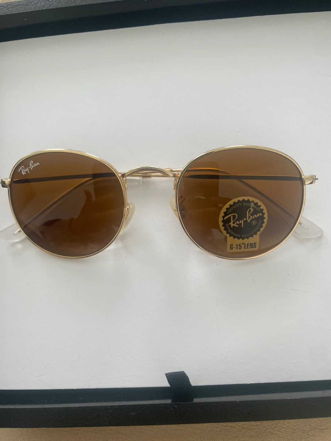 Ray-Ban Oval Sunglasses - Gold Frame, Brown G-15 Lenses