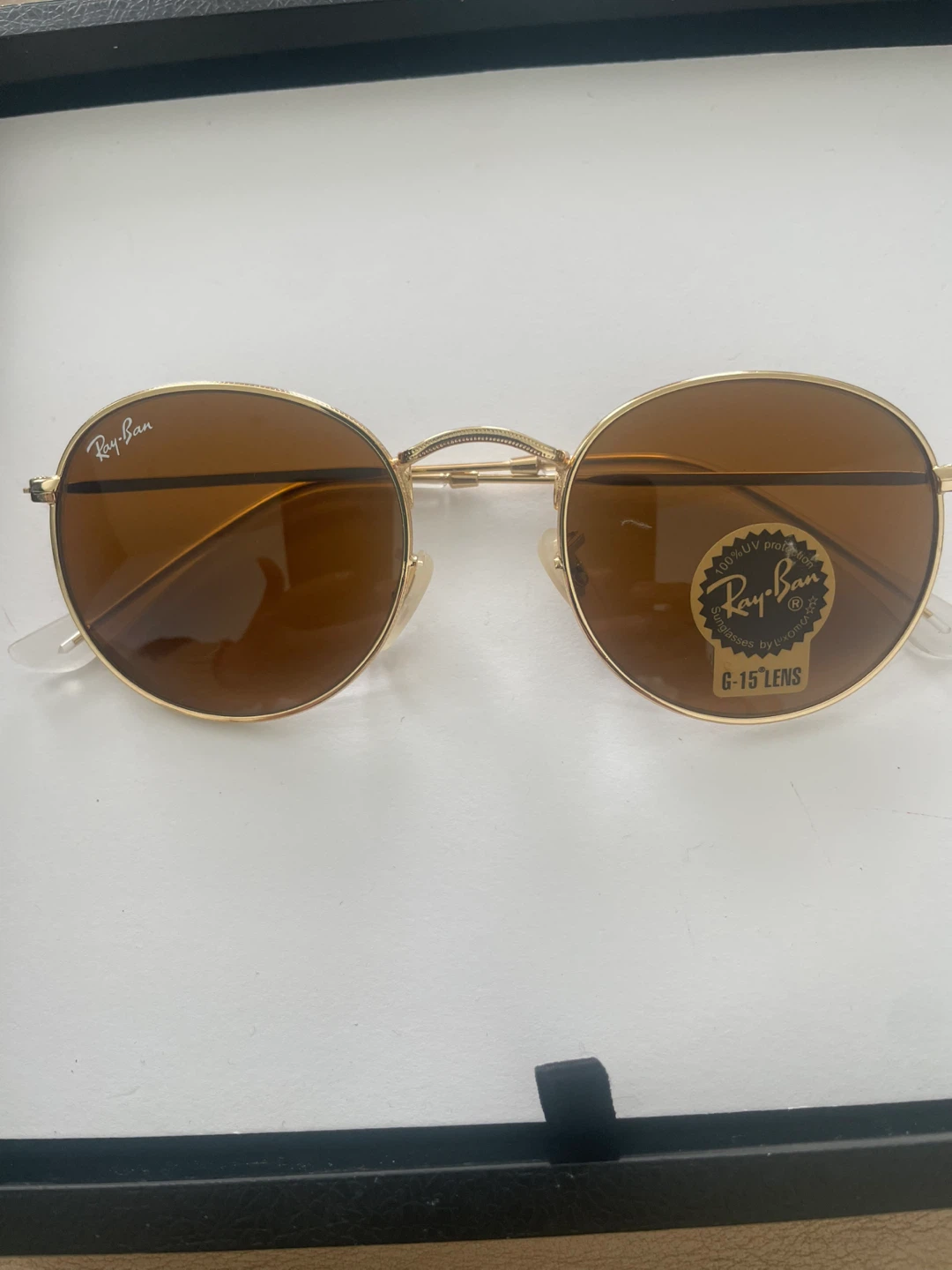 Ray-Ban Oval Sunglasses - Gold Frame, Brown G-15 Lenses - photo 2
