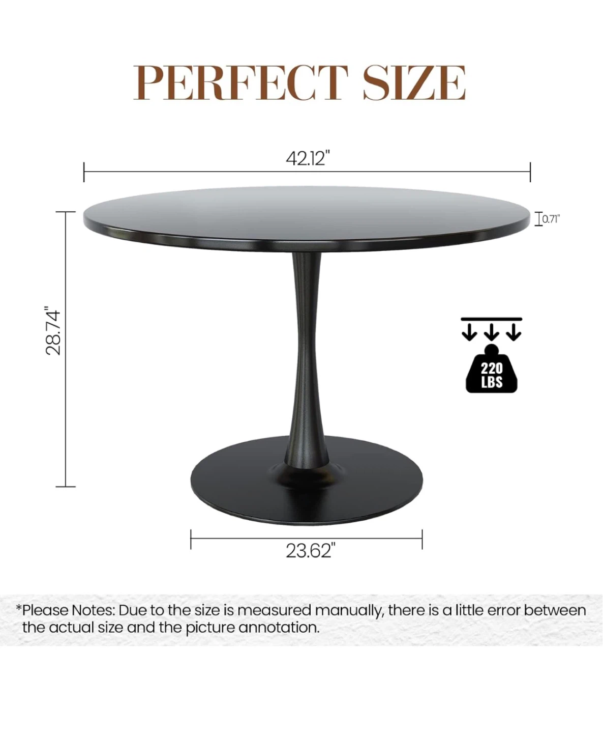 Black Round Dining Table